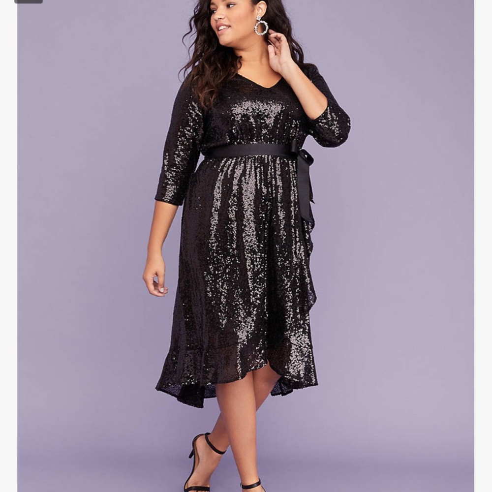 Lane Bryant Black Sequin Dress